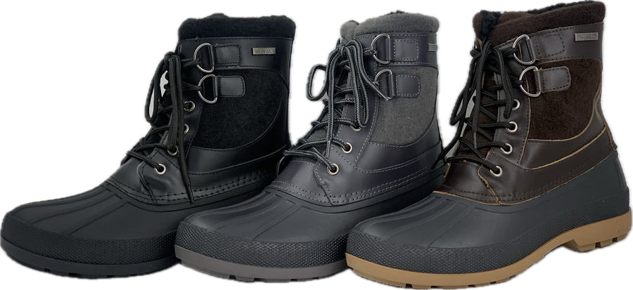 Labo Pro Men's Water Prof Snow Boot Black Brown Gray 903
