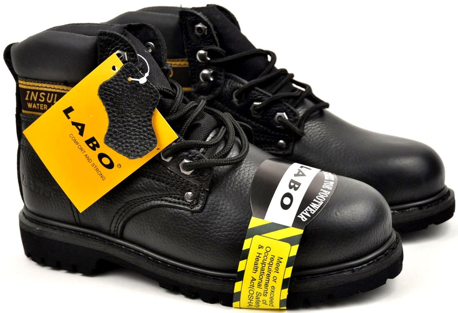 Labo Pro Men's Genuine Leather Work Boot BLACK 512S