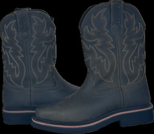 Cowboy Boots For Men - Mens Sport Wide Square Toe Western Boot,Oil/Slip Resistant,Durable Fashionable Classic Pull on 10 Inch Wellington Boots - Soft Toe-1004