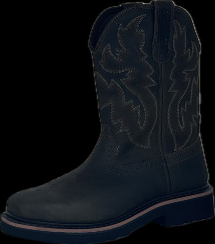 Cowboy Boots For Men - Mens Sport Wide Square Toe Western Boot,Oil/Slip Resistant,Durable Fashionable Classic Pull on 10 Inch Wellington Boots - Soft Toe-1004