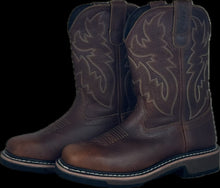 Load image into Gallery viewer, Cowboy Boots For Men - Mens Sport Wide Square Toe Western Boot, Oil/Slip Resistant, Durable Fashionable Classic Pull on 10 Inch Wellington Boots - Soft Toe-1013