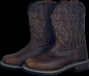 Cowboy Boots For Men - Mens Sport Wide Square Toe Western Boot, Oil/Slip Resistant, Durable Fashionable Classic Pull on 10 Inch Wellington Boots - Soft Toe-1013