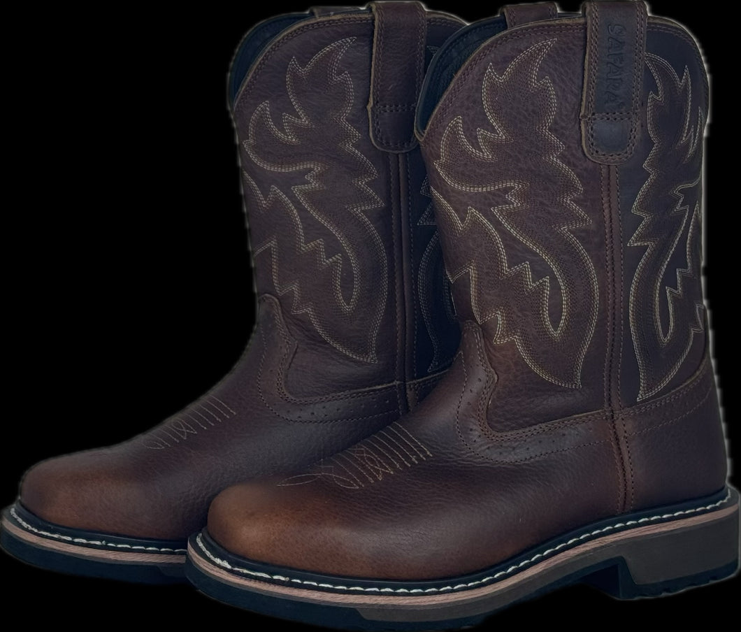 Cowboy Boots For Men - Mens Sport Wide Square Toe Western Boot, Oil/Slip Resistant, Durable Fashionable Classic Pull on 10 Inch Wellington Boots - Soft Toe-1013