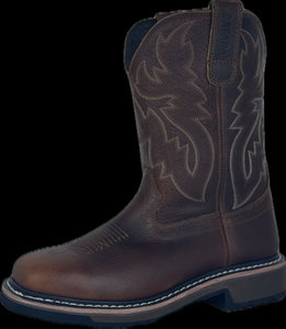 Cowboy Boots For Men - Mens Sport Wide Square Toe Western Boot, Oil/Slip Resistant, Durable Fashionable Classic Pull on 10 Inch Wellington Boots - Soft Toe-1013