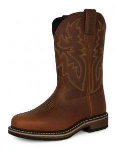 Cowboy Boots For Men - Mens Sport Wide Square Toe Western Boot, Oil/Slip Resistant, Durable Fashionable Classic Pull on 10 Inch Wellington Boots - Soft Toe-1013