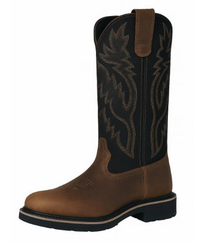 Cowboy Boots For Men - Mens Sport Wide Square Toe Western Boot, Oil/Slip Resistant, Durable Fashionable Classic Pull on 10 Inch Wellington Boots - Soft Toe-1023