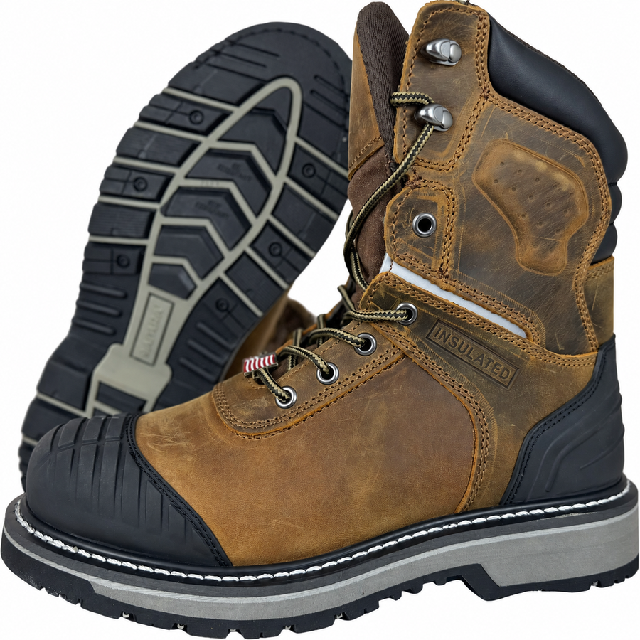 SAFARA 1818 Brown Leather Insulated Work Boots