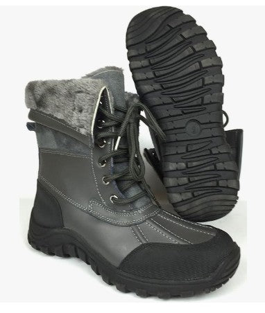 LABO Men's Water Proof Snow Boot Black Brown Gray 2076