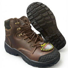 Load image into Gallery viewer, Steel Toes 6-inch Leather Brown Working Boot 6103