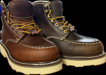 Load image into Gallery viewer, SAFARA 7” Moc Toe Work Boots for Men - Soft Toe, Premium Full-Grain Leather with Slip-Resistant Wedge Outsole and Comfort Insole; EH Rated 6633 6633A