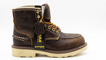 Load image into Gallery viewer, SAFARA 7” Moc Toe Work Boots for Men - Soft Toe, Premium Full-Grain Leather with Slip-Resistant Wedge Outsole and Comfort Insole; EH Rated 6633 6633A