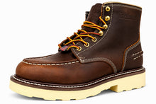 Load image into Gallery viewer, SAFARA 7” Moc Toe Work Boots for Men - Soft Toe, Premium Full-Grain Leather with Slip-Resistant Wedge Outsole and Comfort Insole; EH Rated 6633 6633A