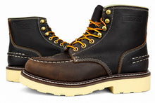 Load image into Gallery viewer, SAFARA 7” Moc Toe Work Boots for Men - Soft Toe, Premium Full-Grain Leather with Slip-Resistant Wedge Outsole and Comfort Insole; EH Rated 6633 6633A