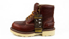 Load image into Gallery viewer, SAFARA 7” Moc Toe Work Boots for Men - Soft Toe, Premium Full-Grain Leather with Slip-Resistant Wedge Outsole and Comfort Insole; EH Rated 6633 6633A