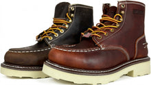 Load image into Gallery viewer, SAFARA 7” Moc Toe Work Boots for Men - Soft Toe, Premium Full-Grain Leather with Slip-Resistant Wedge Outsole and Comfort Insole; EH Rated 6633 6633A