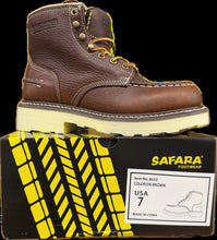 Load image into Gallery viewer, SAFARA 7” Moc Toe Work Boots for Men - Soft Toe, Premium Full-Grain Leather with Slip-Resistant Wedge Outsole and Comfort Insole; EH Rated 6633 6633A