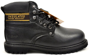 LABO Men's Genuine Leather Work Boot BLACK