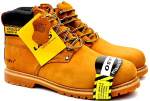 LABO Brand Men's Black& TAN Genuine Leather Steel Toe Shoe Work Boots 511s